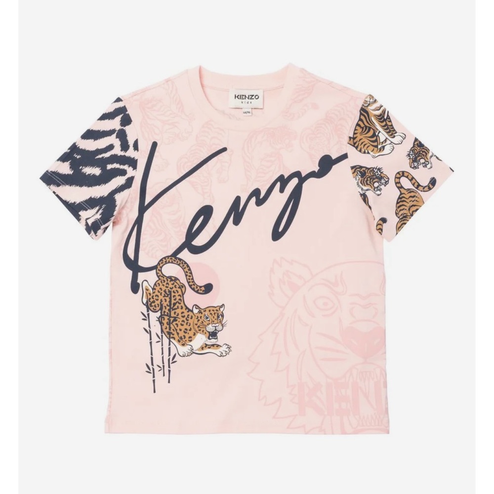 Kenzo Kids Pink and Orange Tiger Tee Shirt - Picture 3 of 3